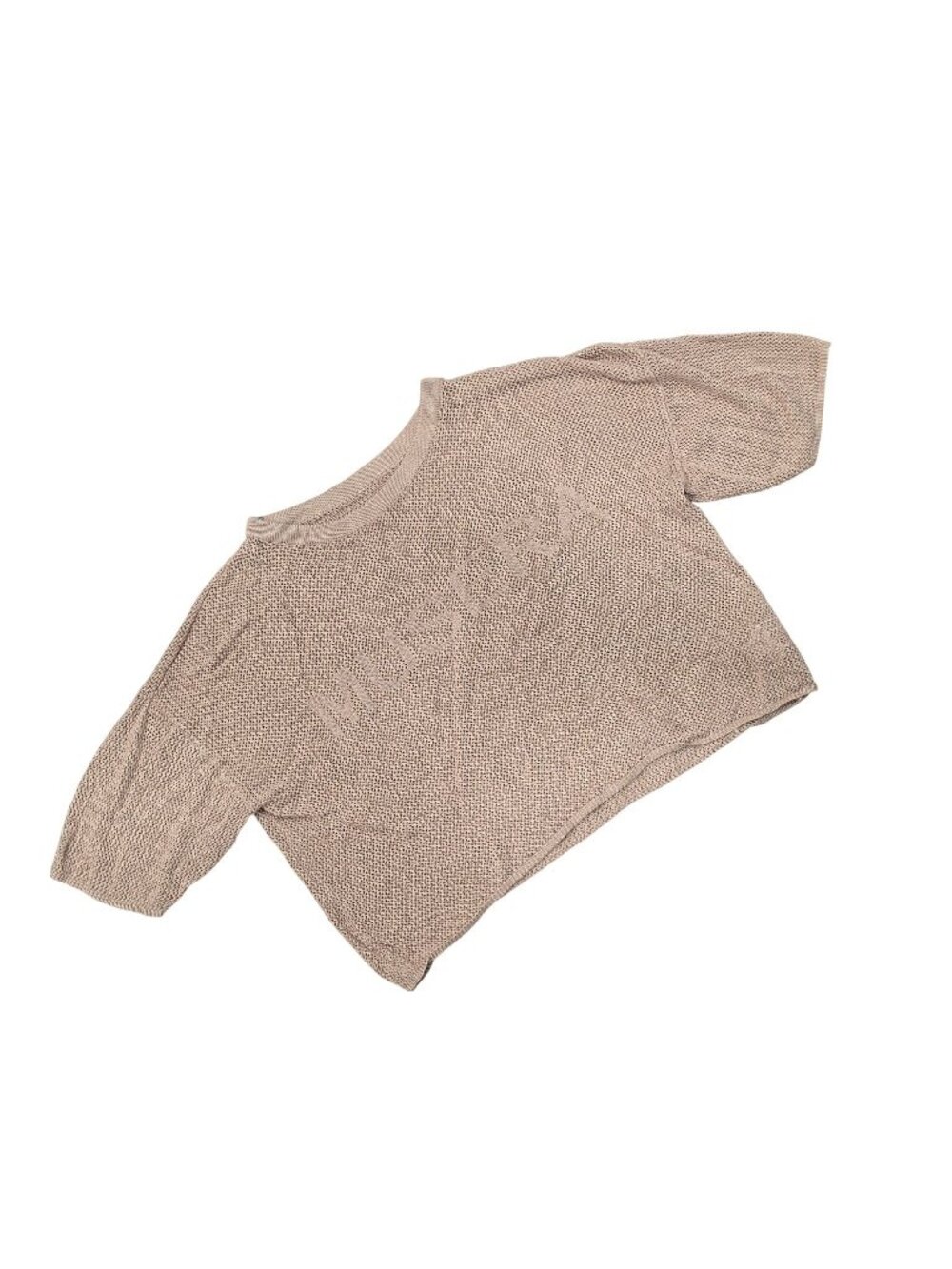 Musera Womens Beige Knit Cropped Sweater Size Small Lightweight Pullover
